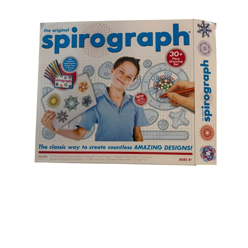 Original Spirograph 30+ Piece Drawing Set with Markers and Design Guide